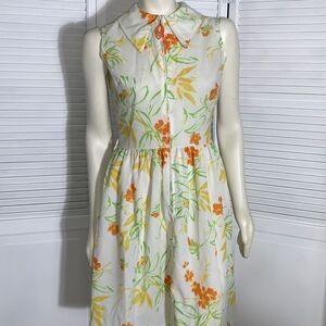 Vintage Carol Brent Yellow Floral Dress Women’s Size 14